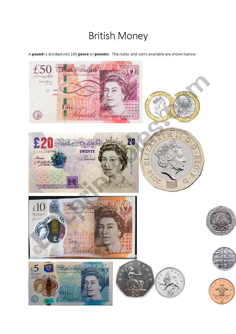 British Money and Basic Slang Expressions