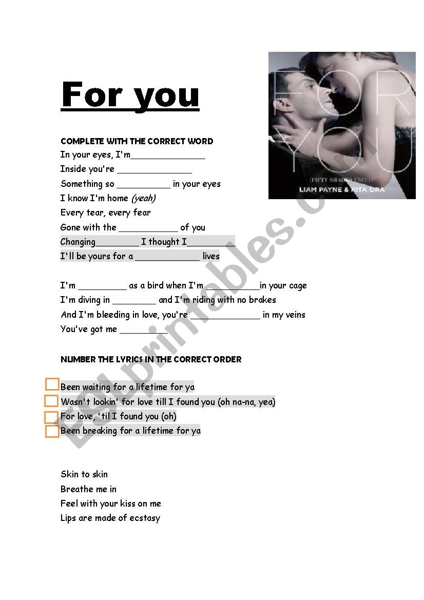 song OK worksheet