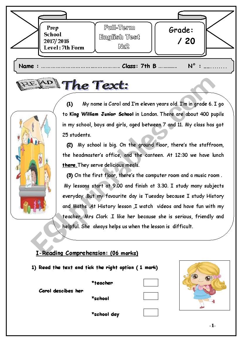 7th end term2 worksheet