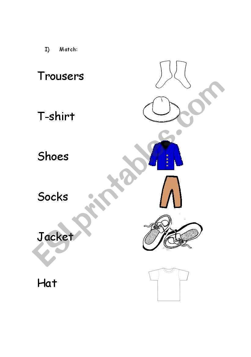 clothes worksheet