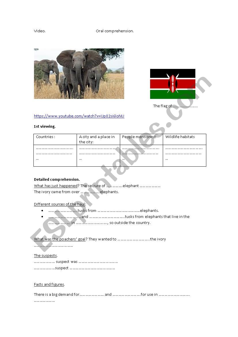 Poaching in Africa worksheet