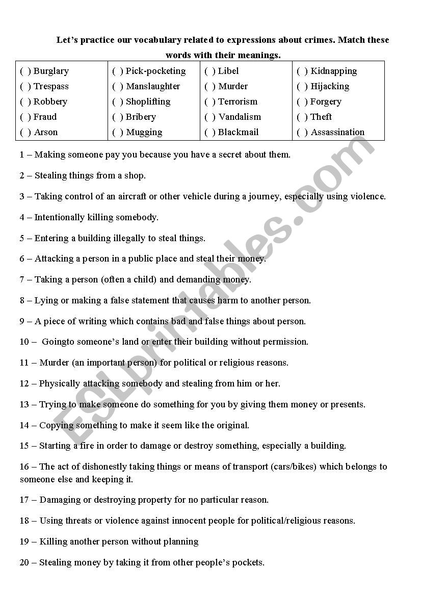 Investigation worksheet