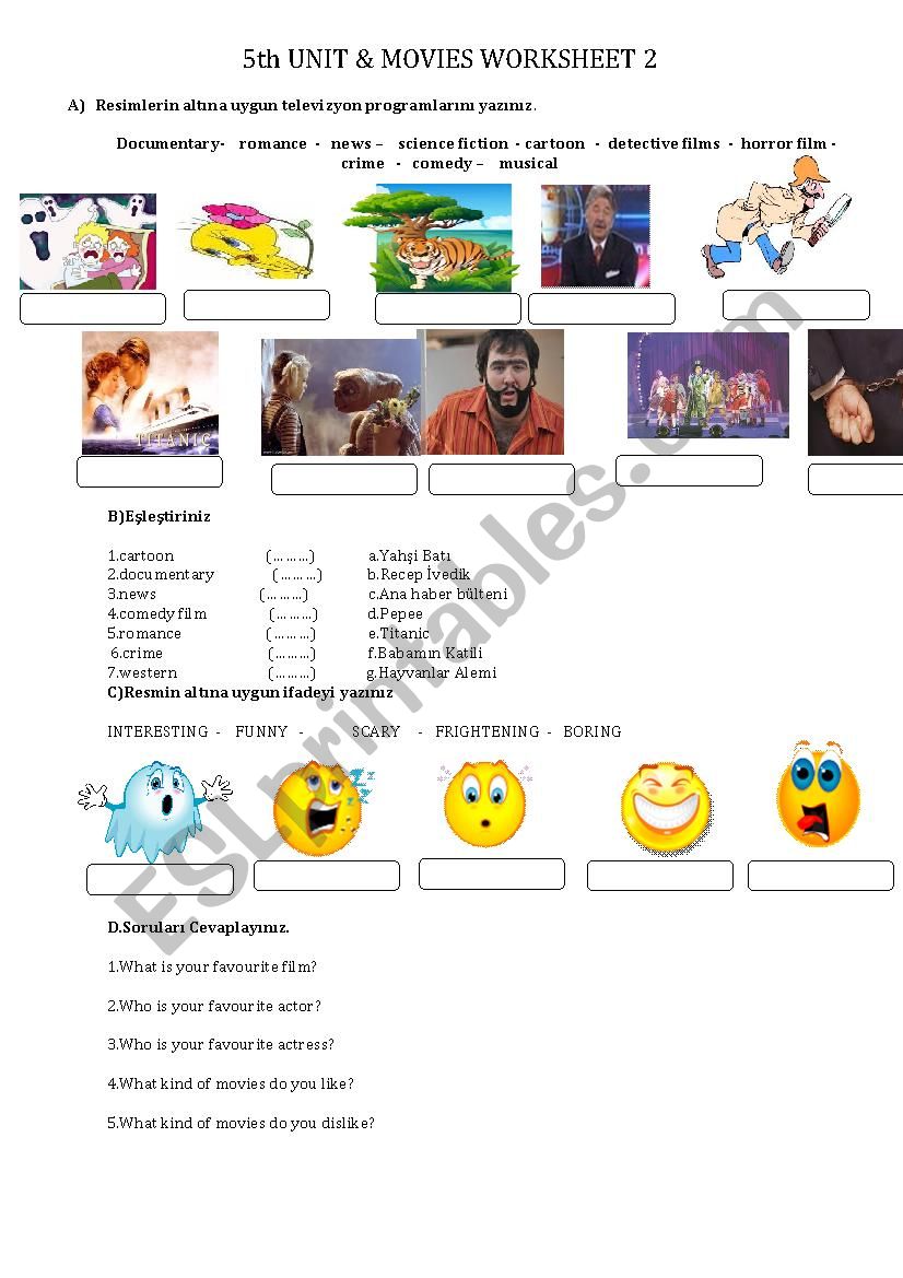 television worksheet