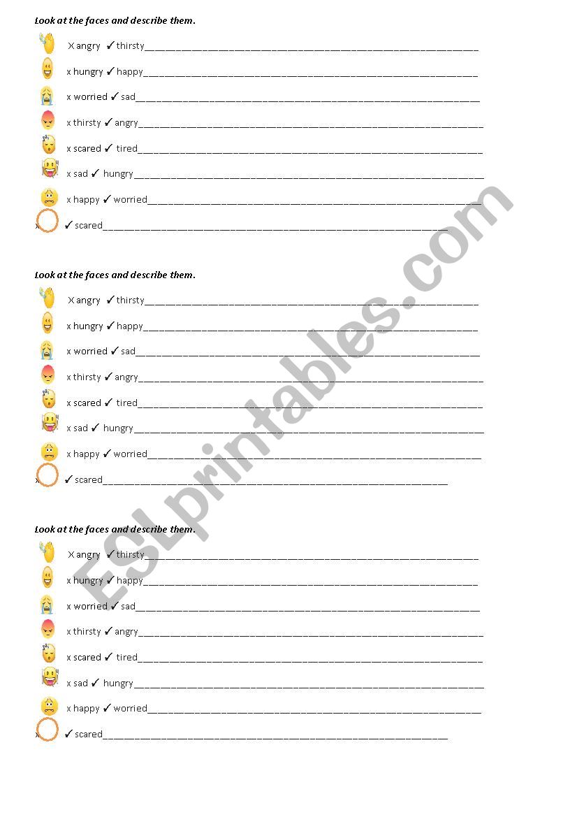 Feelings worksheet