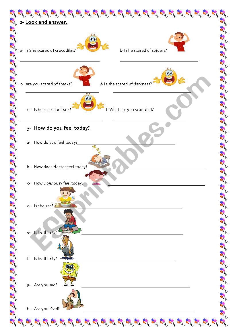 Feelings  worksheet