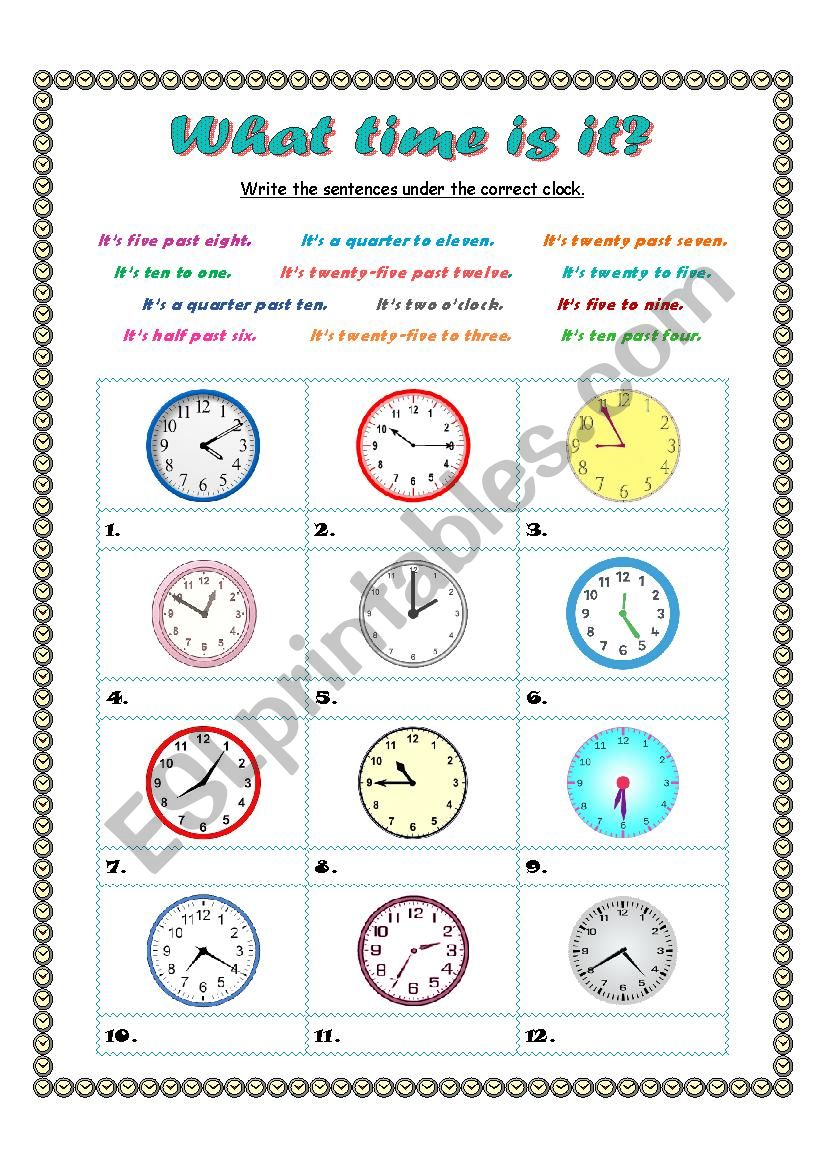 WHAT TIME IS IT? worksheet