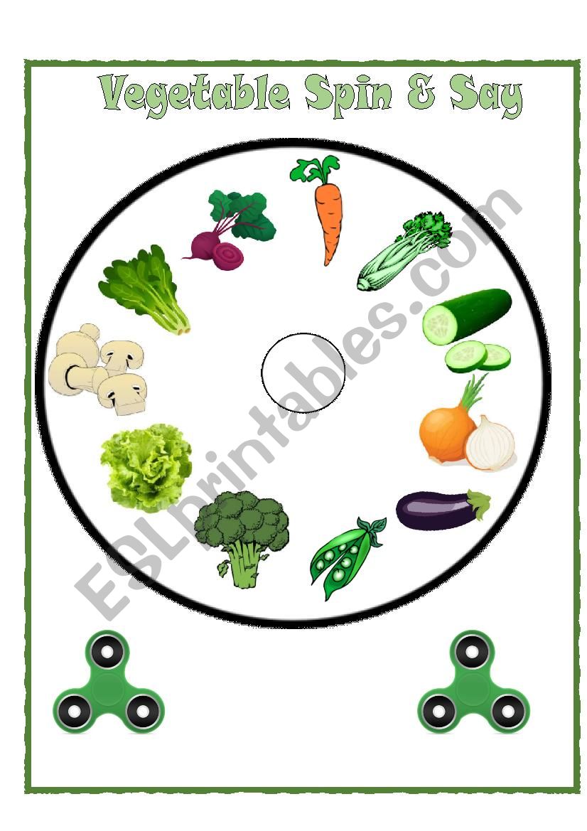 Vegetable Spinner Speaking Activity