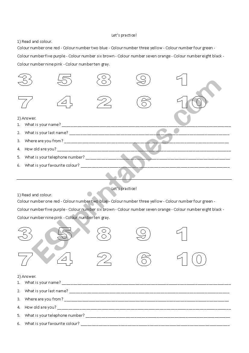 Practice worksheet