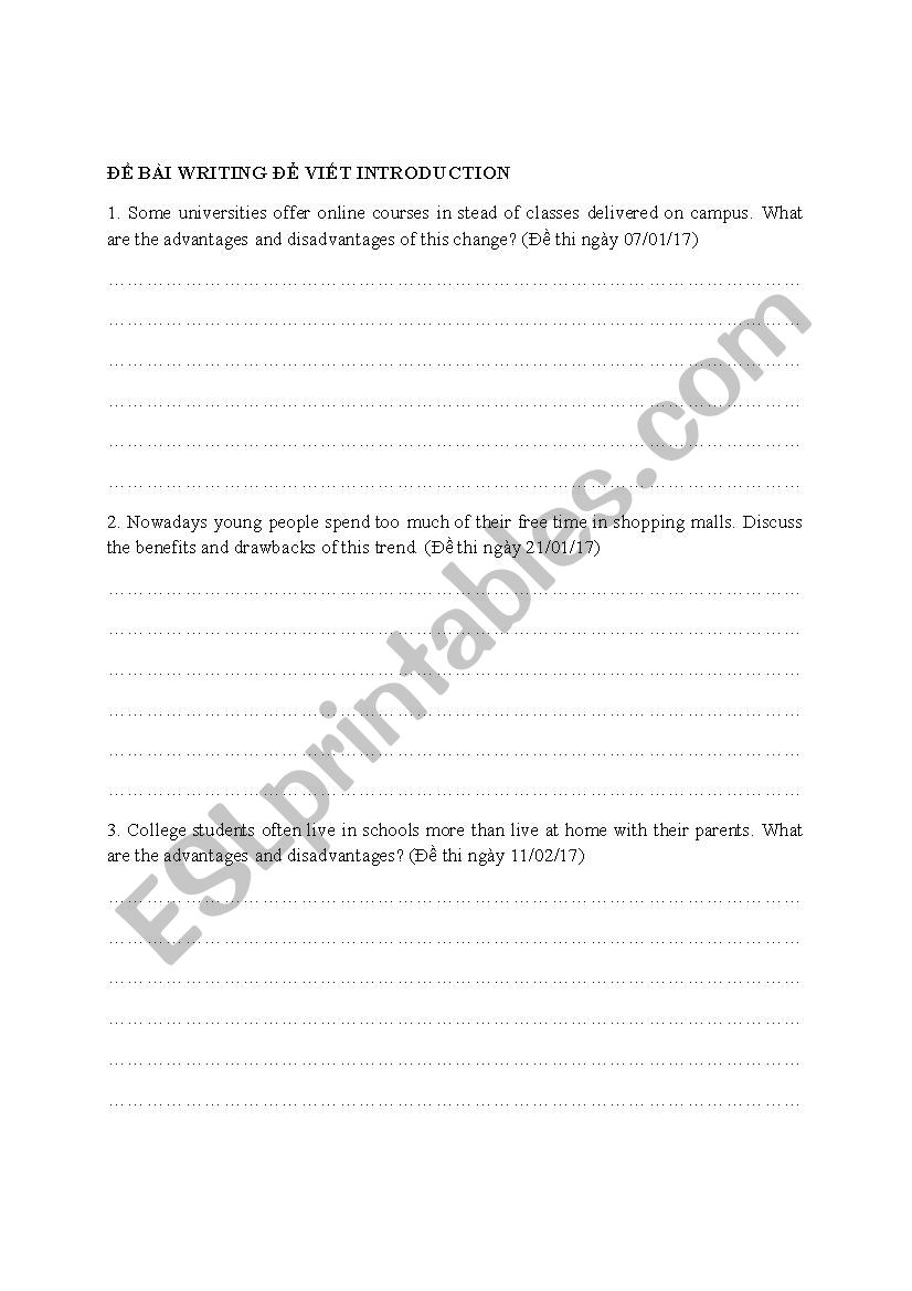 IELTS Writing - Introduction practice