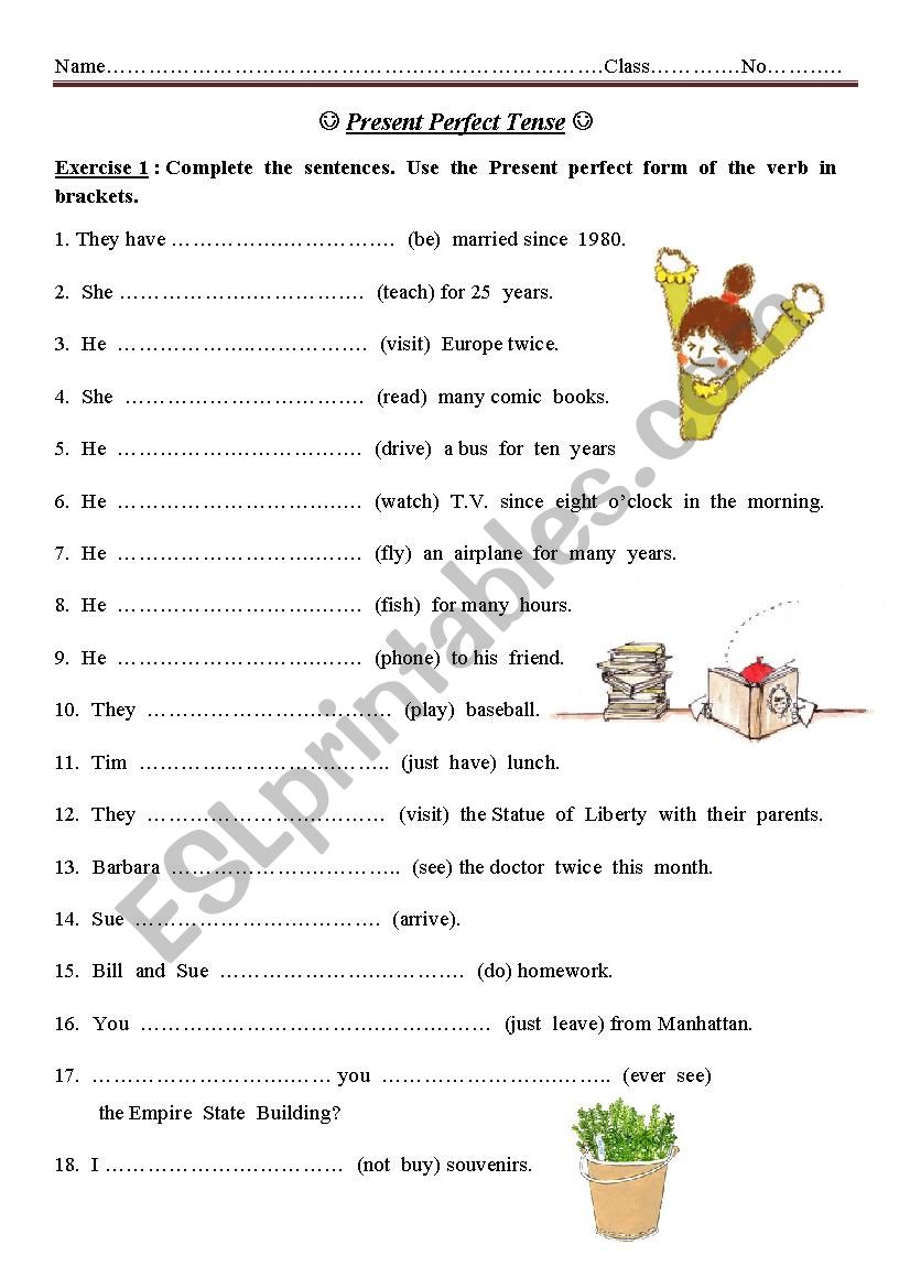 present-perfect-tense-esl-gap-fill-exercise-worksheet