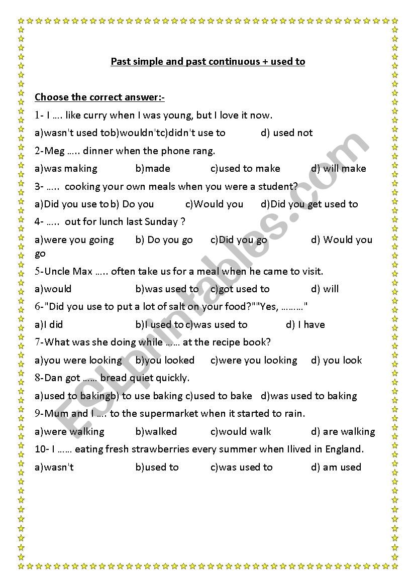 grammar worksheet