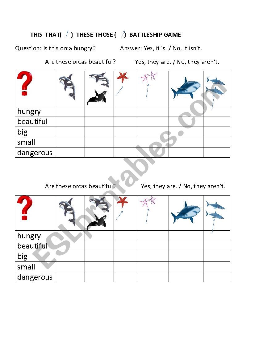 THIS THAT THESE THOSE MARINE LIFE Battleship game THIS THAT THESE THOSE MARINE LIFE Battleship game