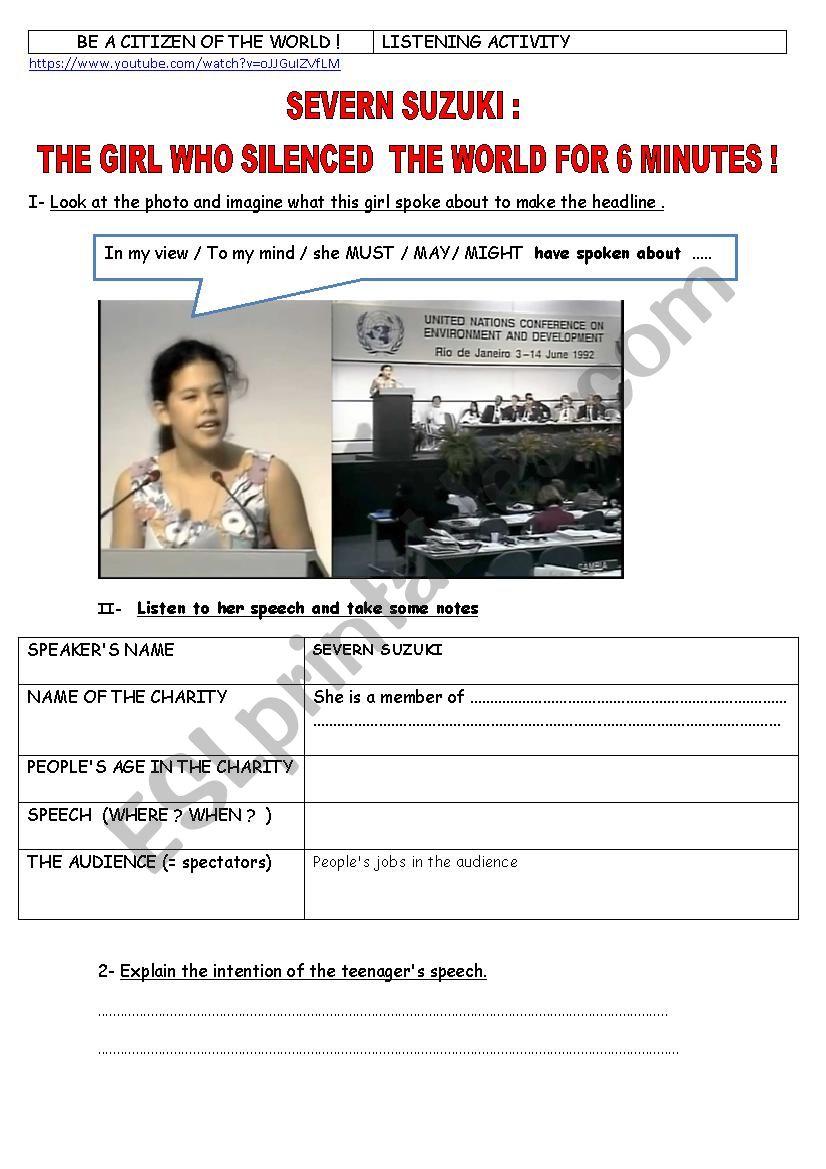 WORLD ISSUES worksheet