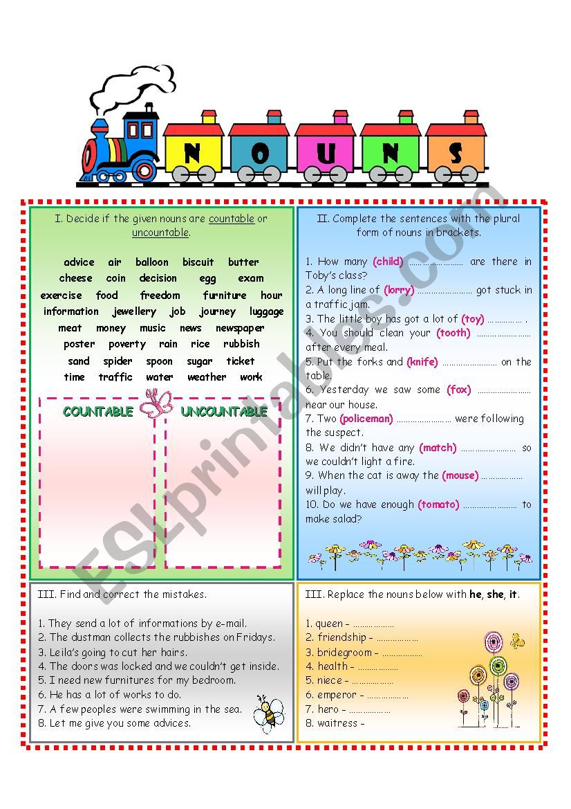 NOUNS worksheet