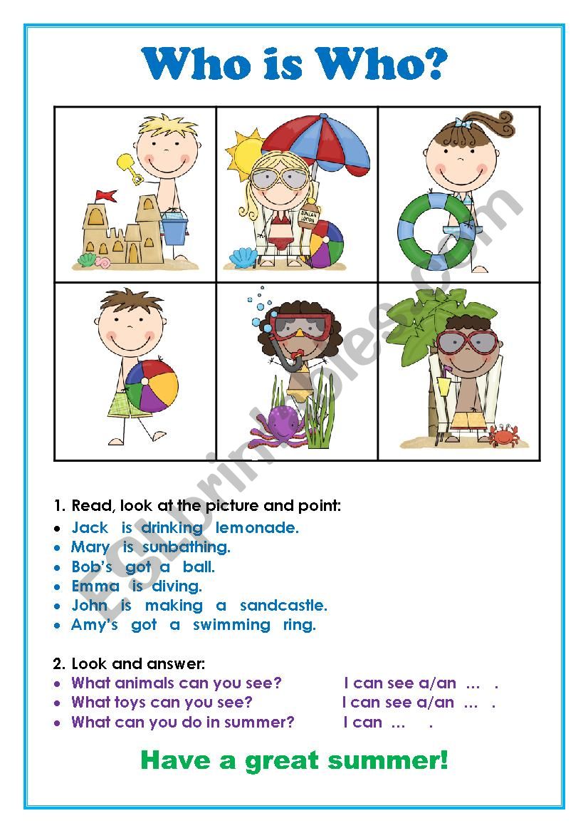 Who is who worksheet