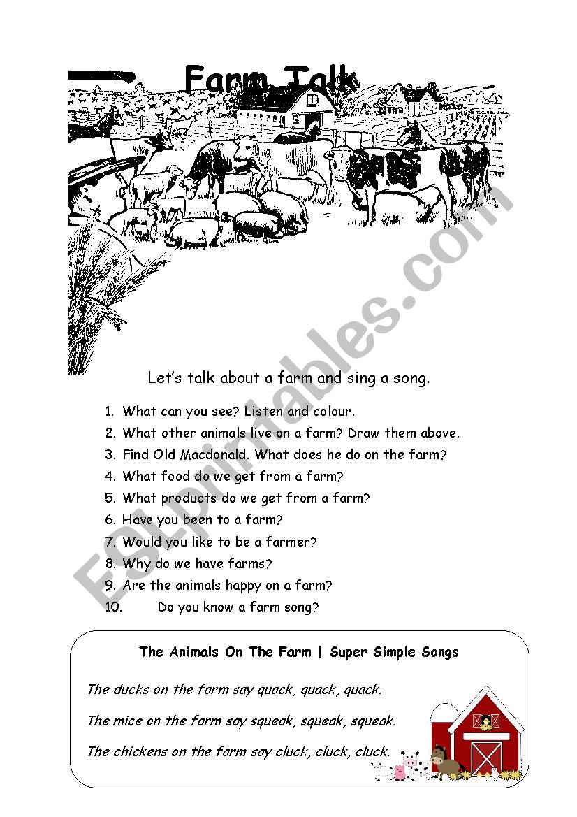 Farm Talk worksheet