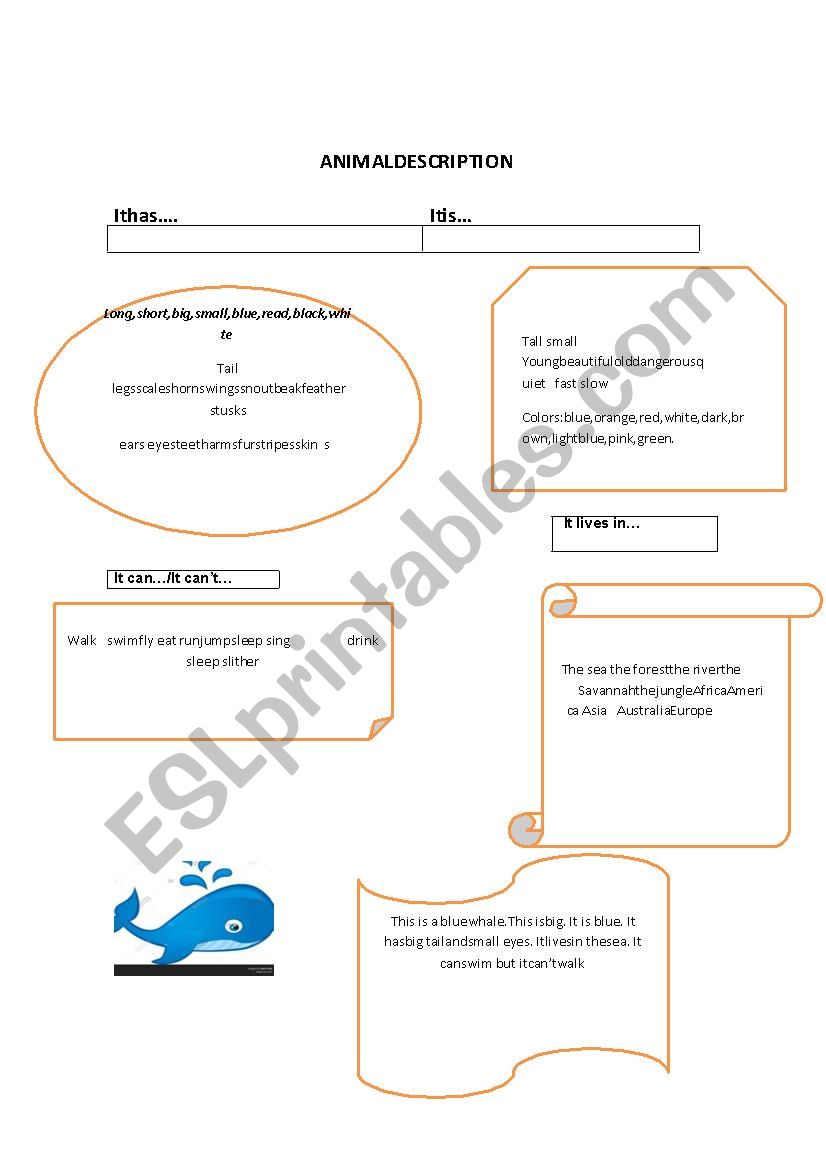 description worksheet