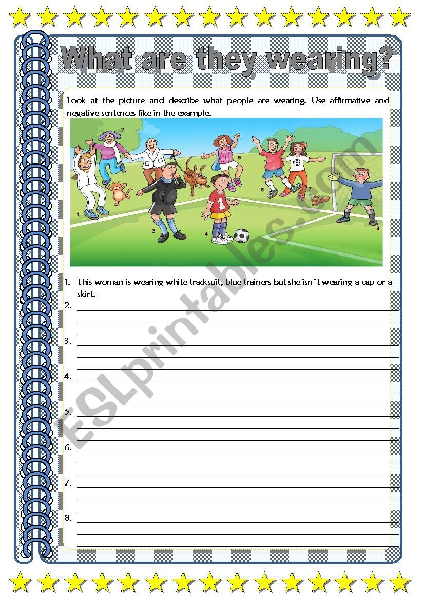 What are they wearing? worksheet