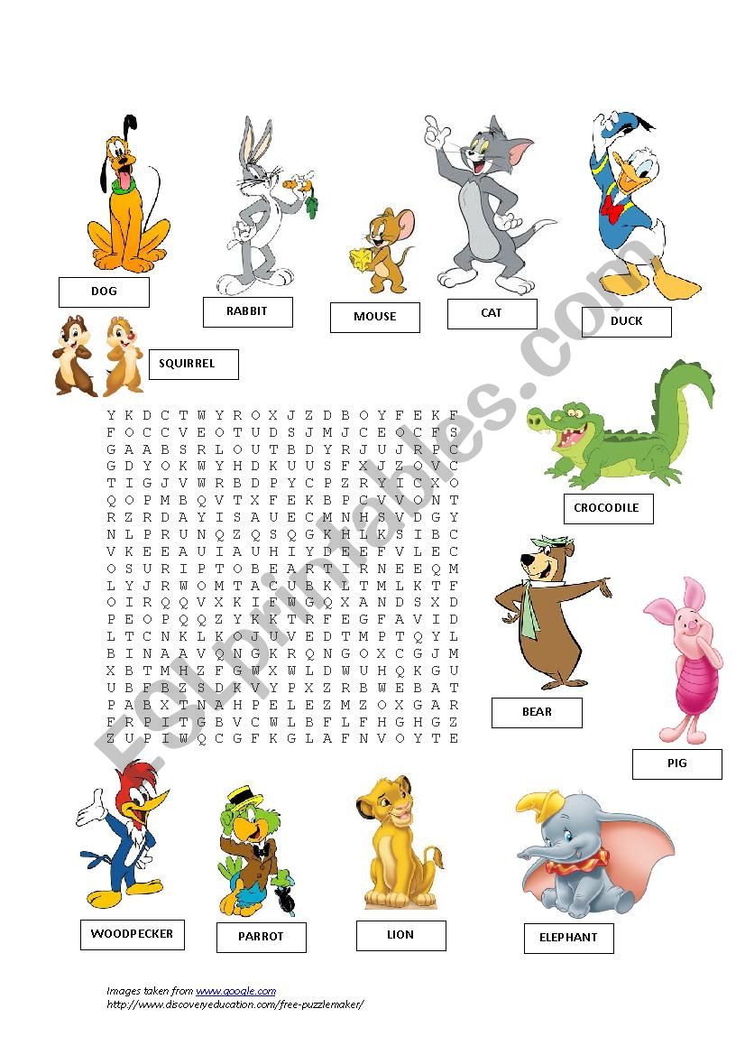 ANIMALS worksheet