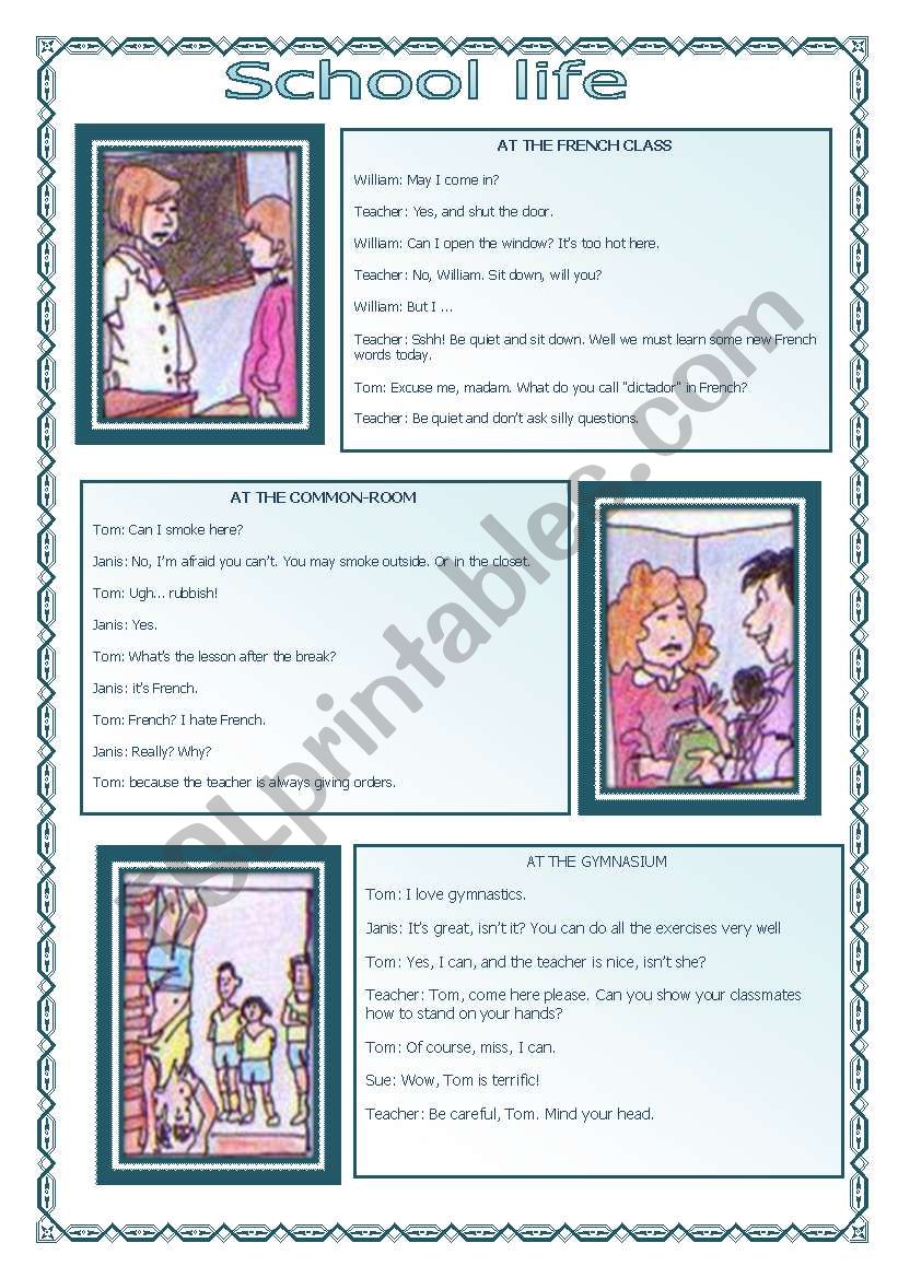 School Life (10.08.08) worksheet