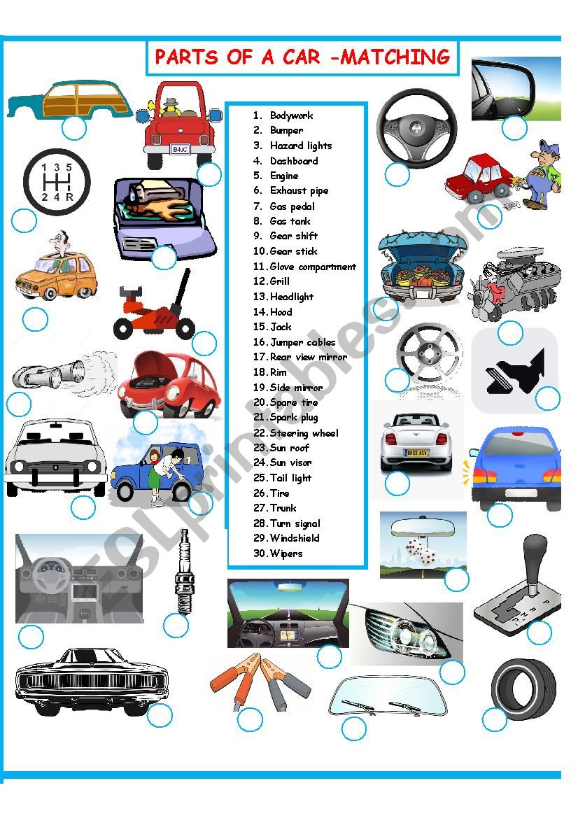 parts-of-a-car-matching-set-2-of-3-esl-worksheet-by-danielr