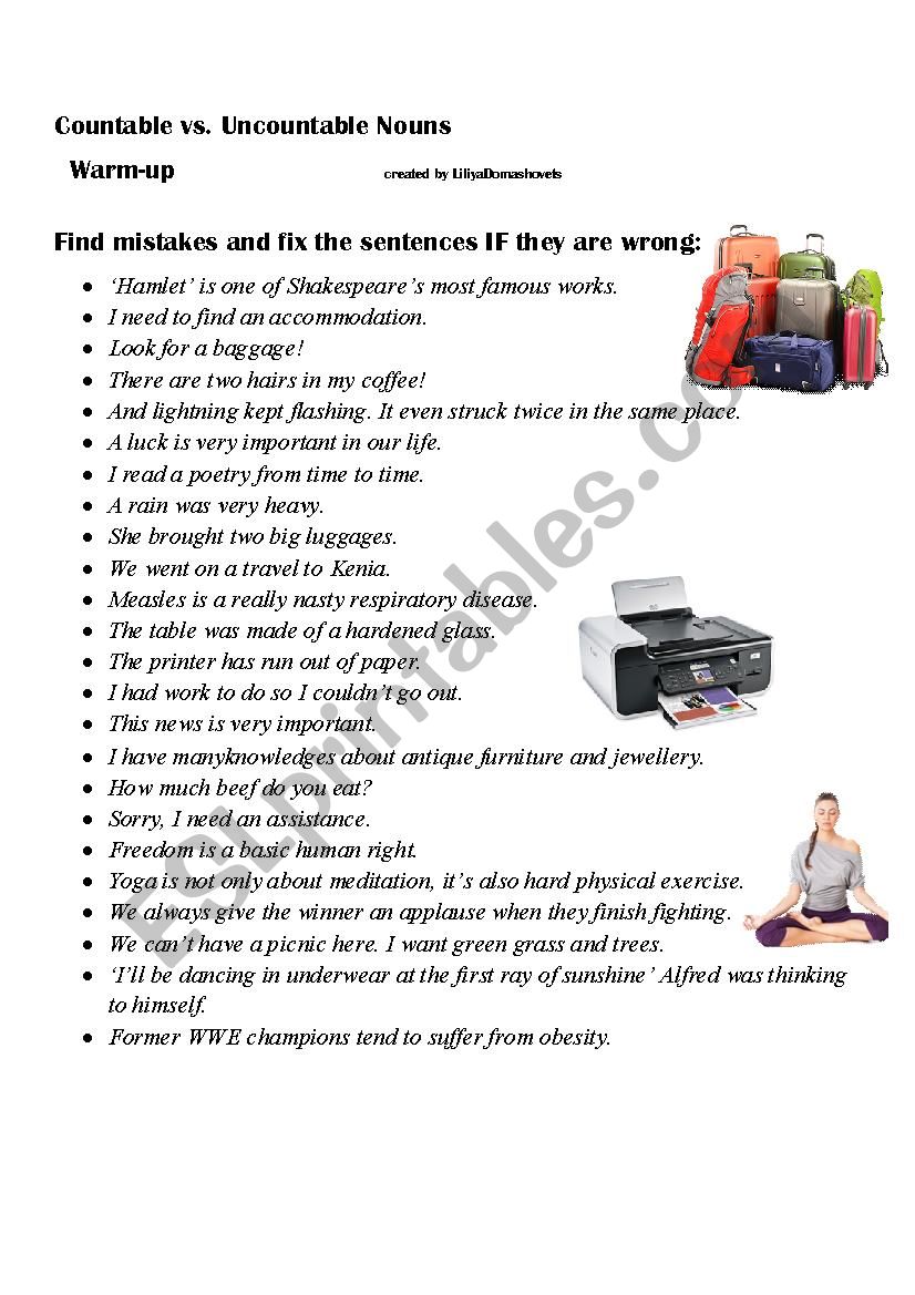 Countable vs. Uncountable (B1-C1)