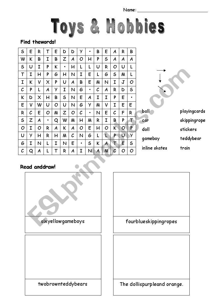 Toys - Crossword worksheet