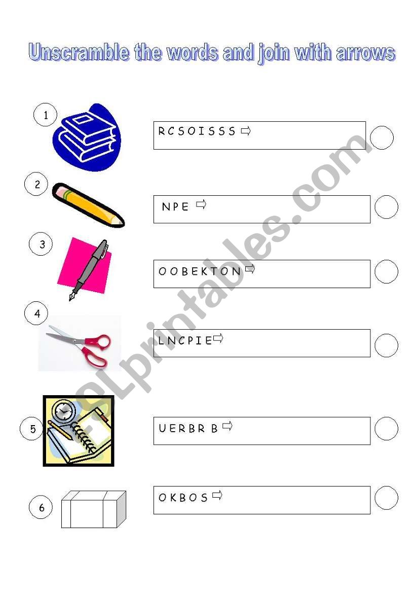 CLASSROOM SCRAMBLE  worksheet