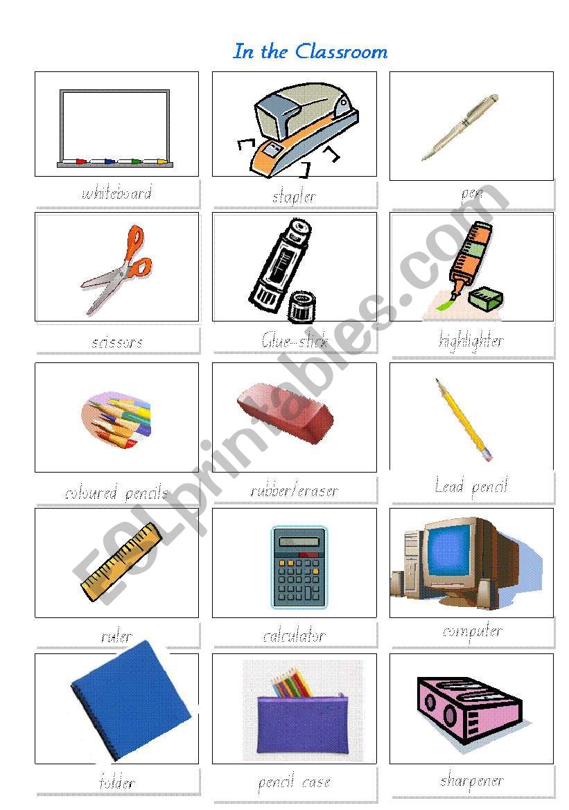Basic Classroom Items  worksheet