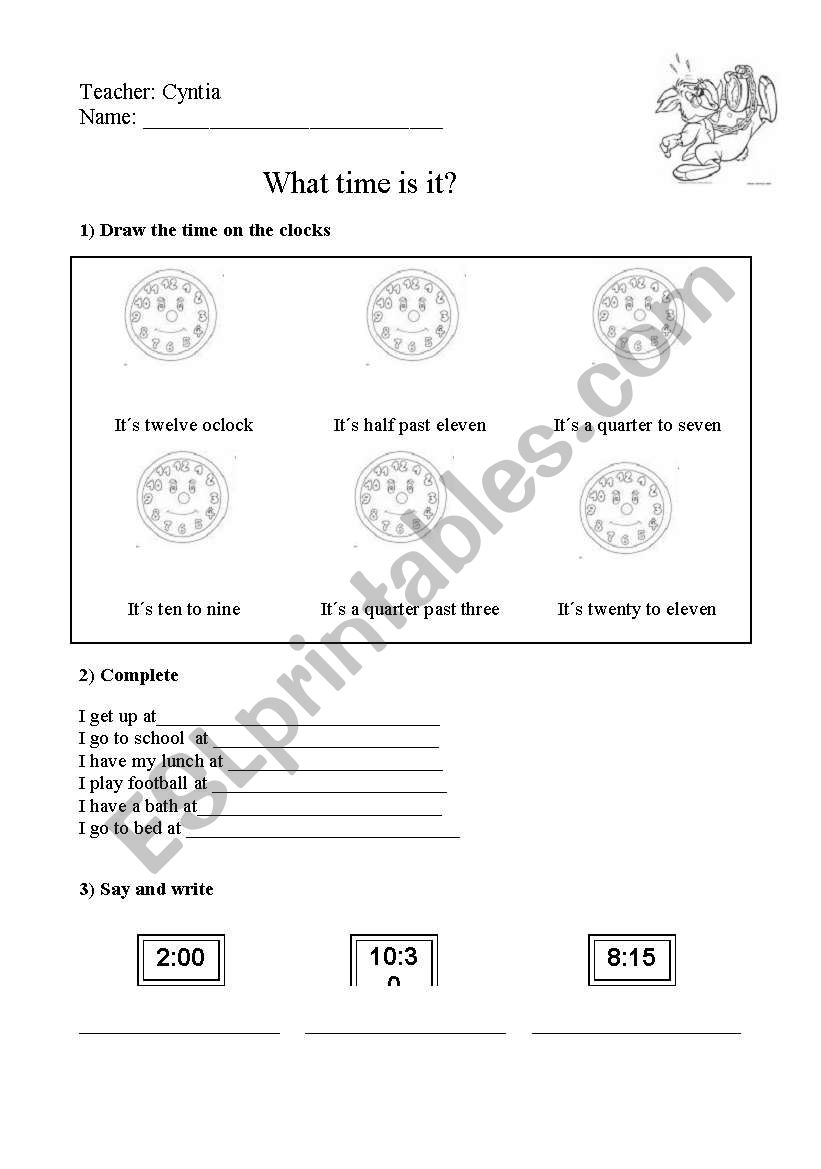 What time is it? worksheet