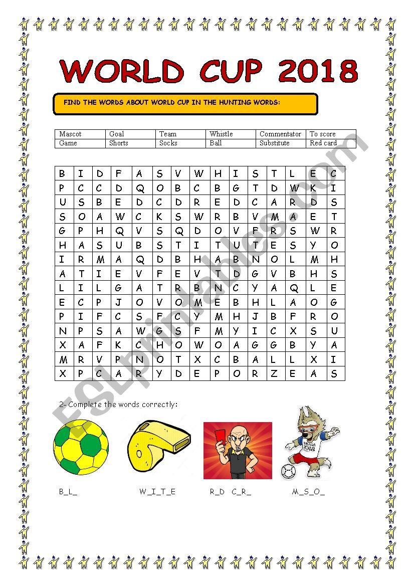 world cup  worksheet