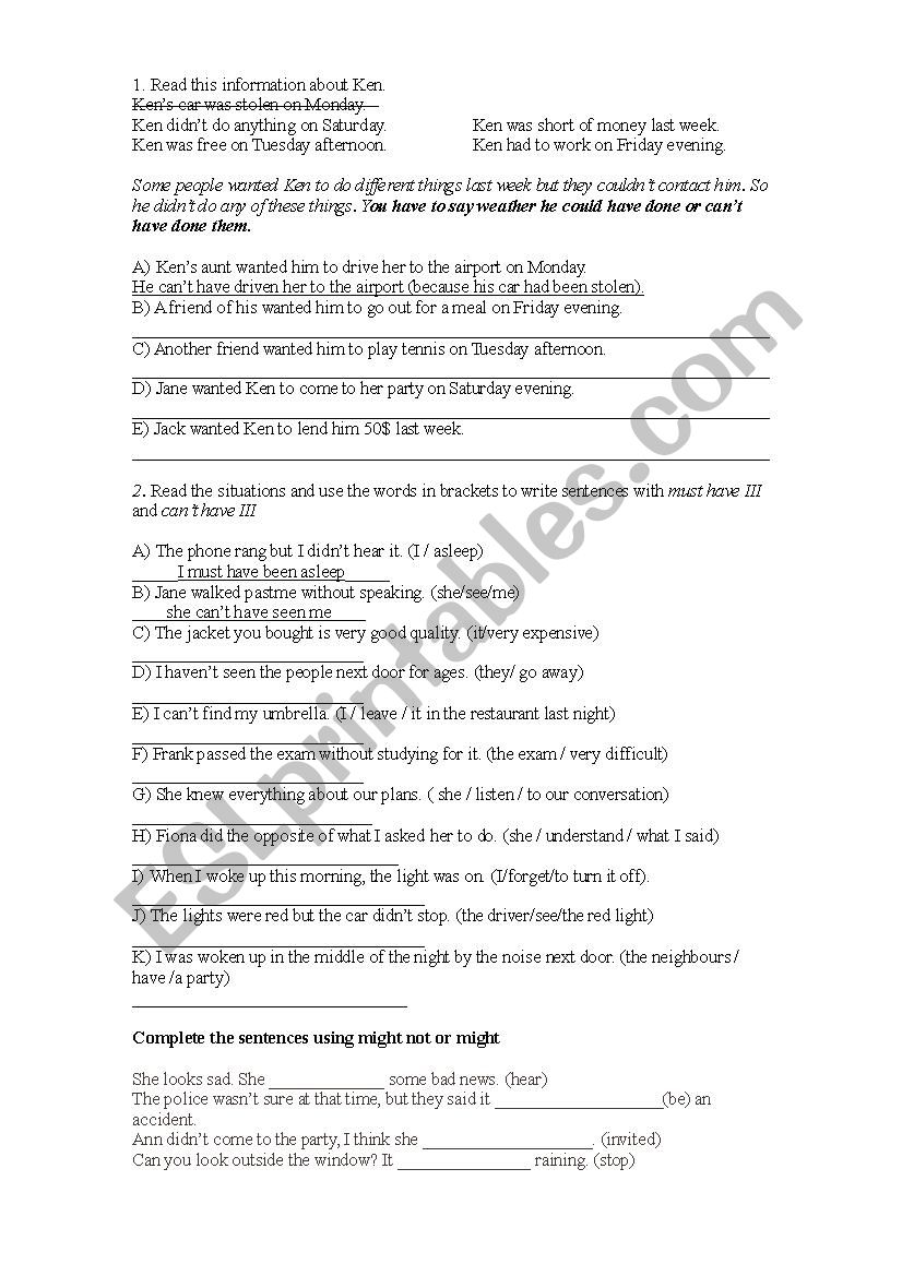 PAST TIME DEDUCTIONS - PAST MODALS