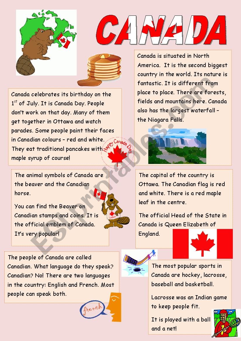 Canada-facts worksheet