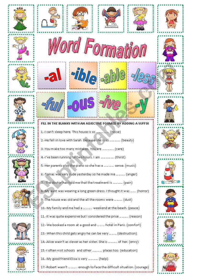 WORD FORMATION worksheet