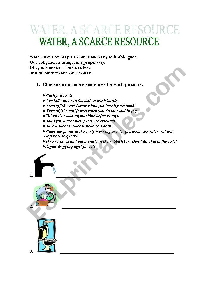 World Water Day worksheet