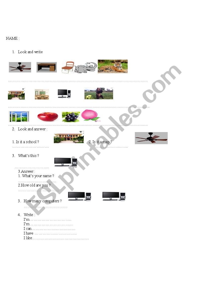 classroom worksheet