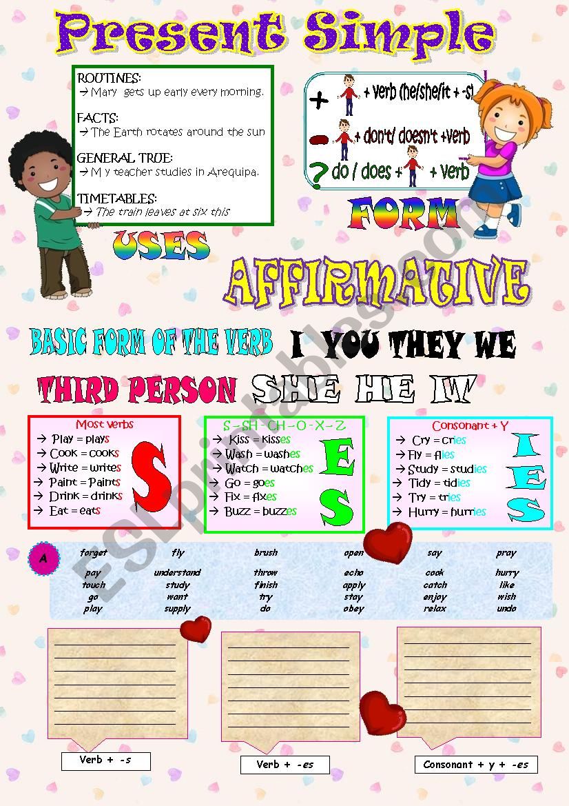 PRESENT SIMPLE AFFIRMATIVE  worksheet