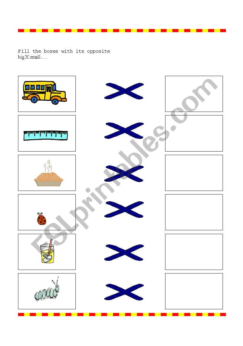 find the opposite worksheet