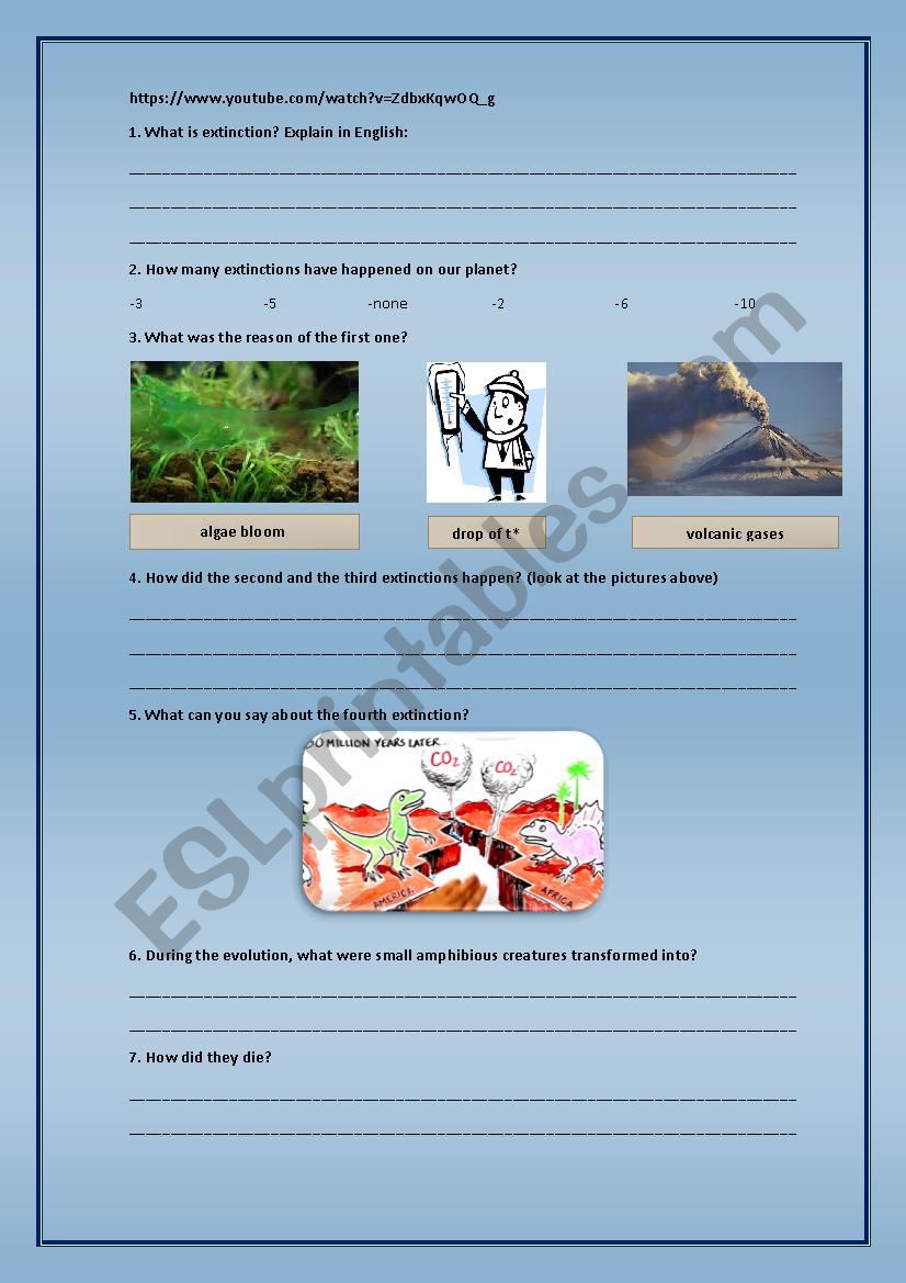 video worksheet Mass extinction today