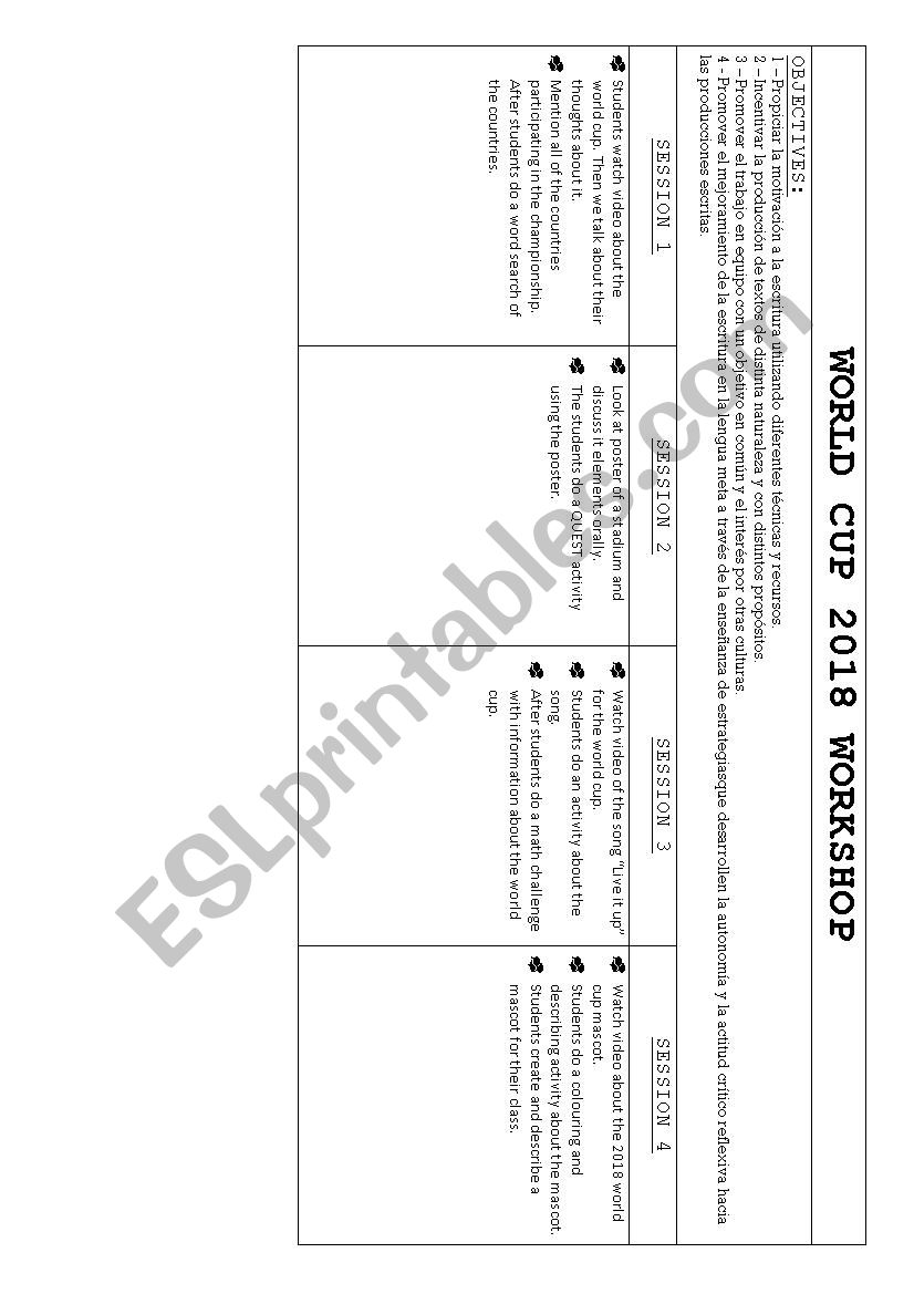 World cup plan  worksheet
