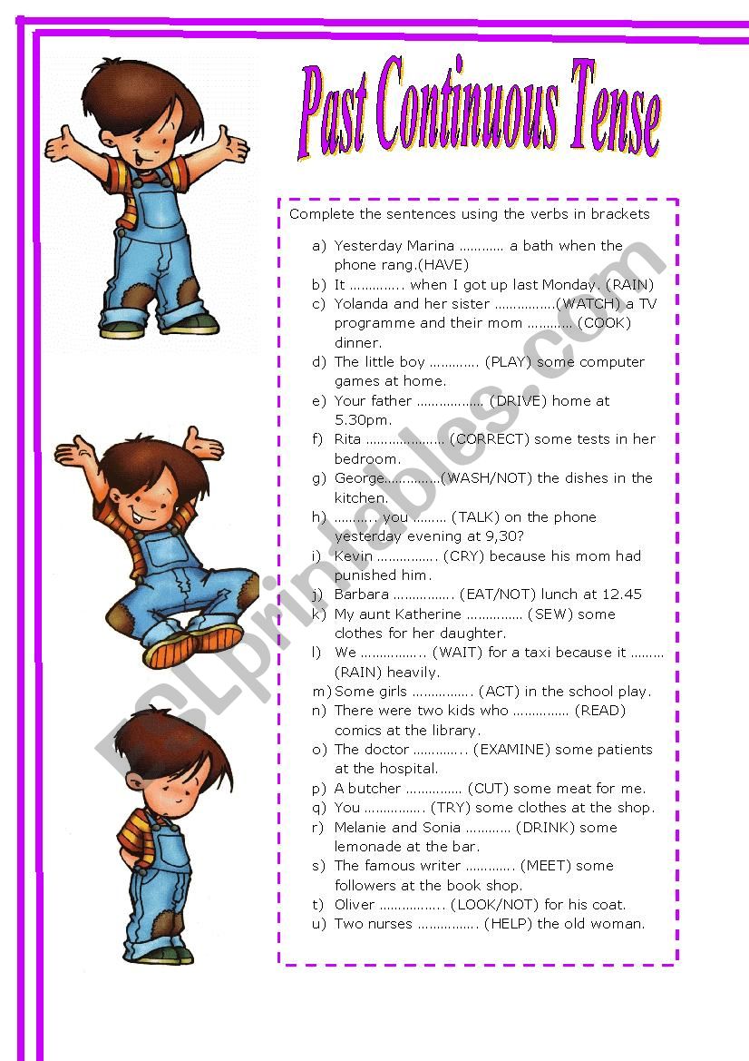 PAST CONTINUOUS TENSE worksheet