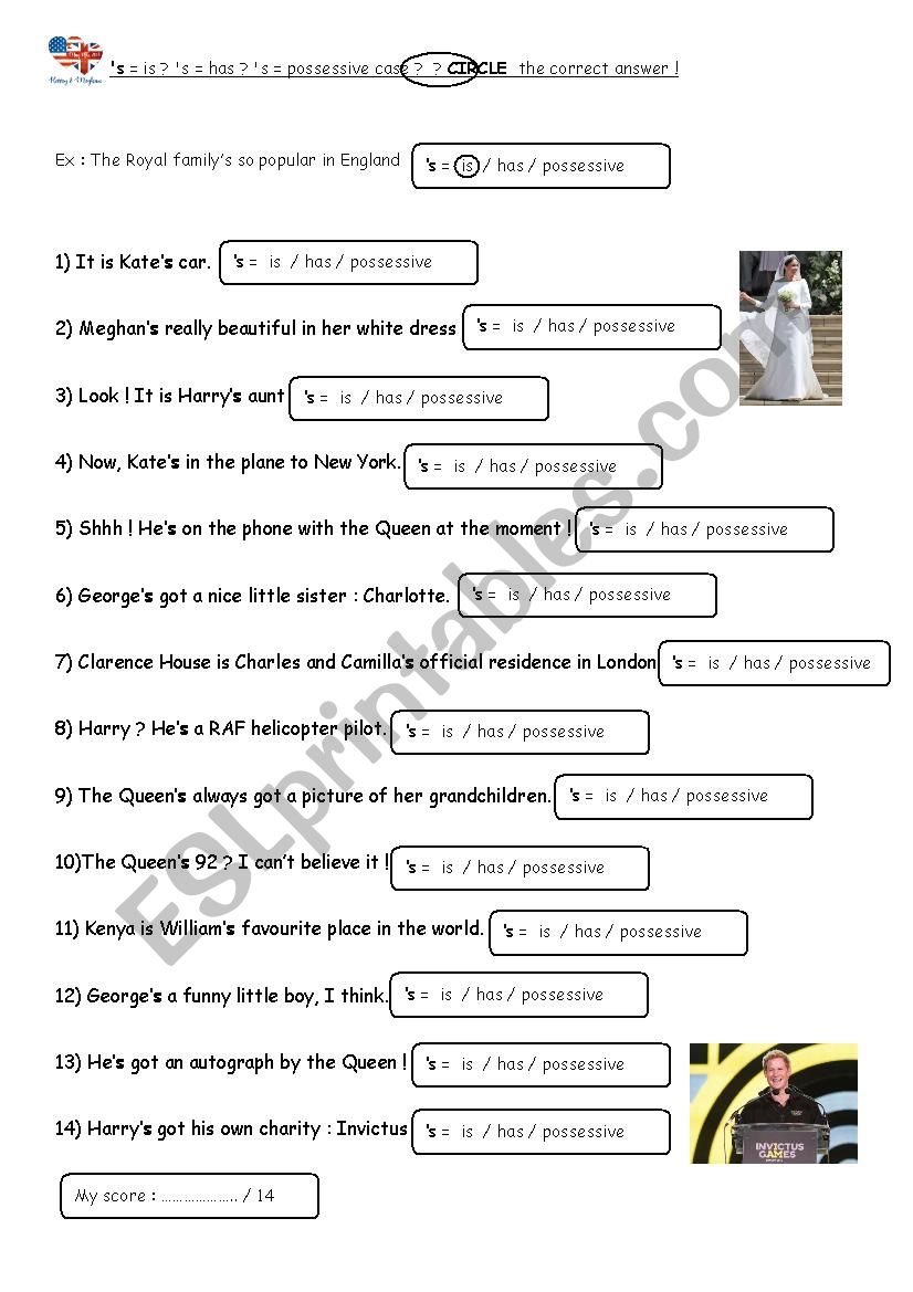 s = IS /HAS /s ? worksheet