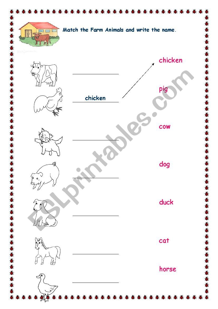 FARM ANIMALS worksheet