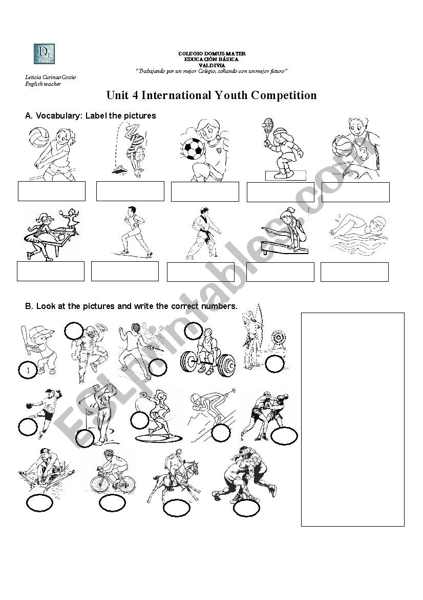 Sports worksheet