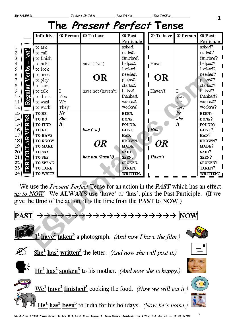 VERB 004 Present Perfect Tense