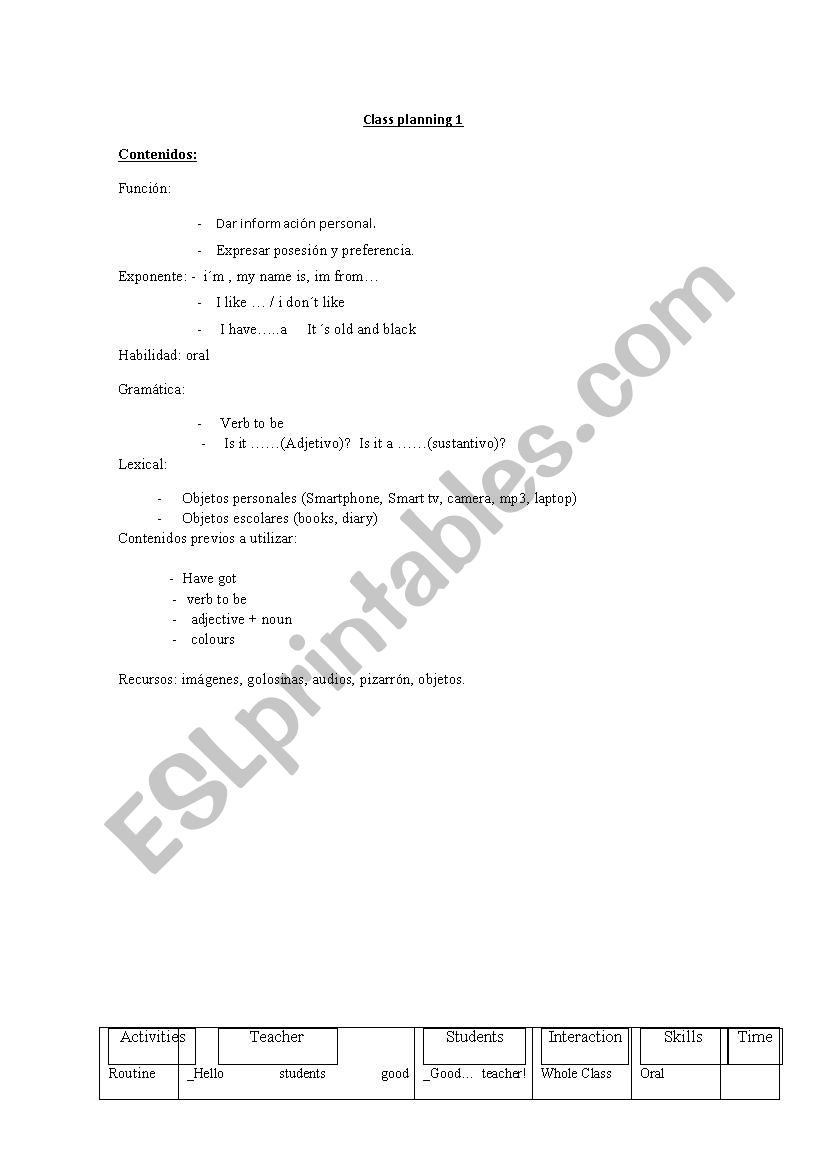 LESSON PLAN WHAT´S UP STARTER UNIT 2 ESL worksheet by sandy1612