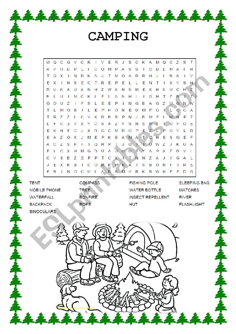 CAMPING worksheet