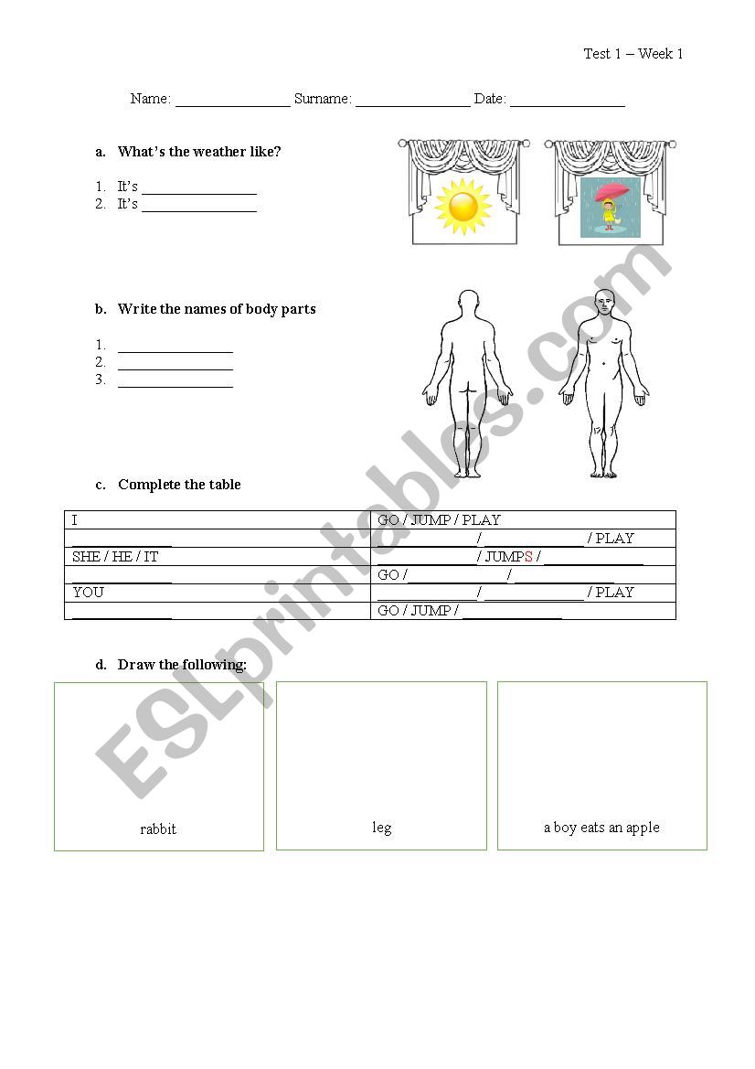 Kids- Summer Camp - Pre A1 worksheet