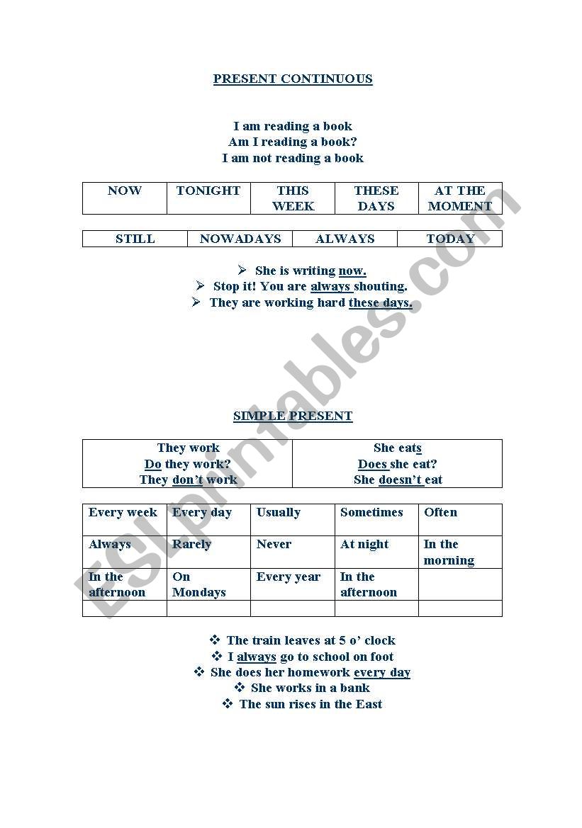 tenses worksheet