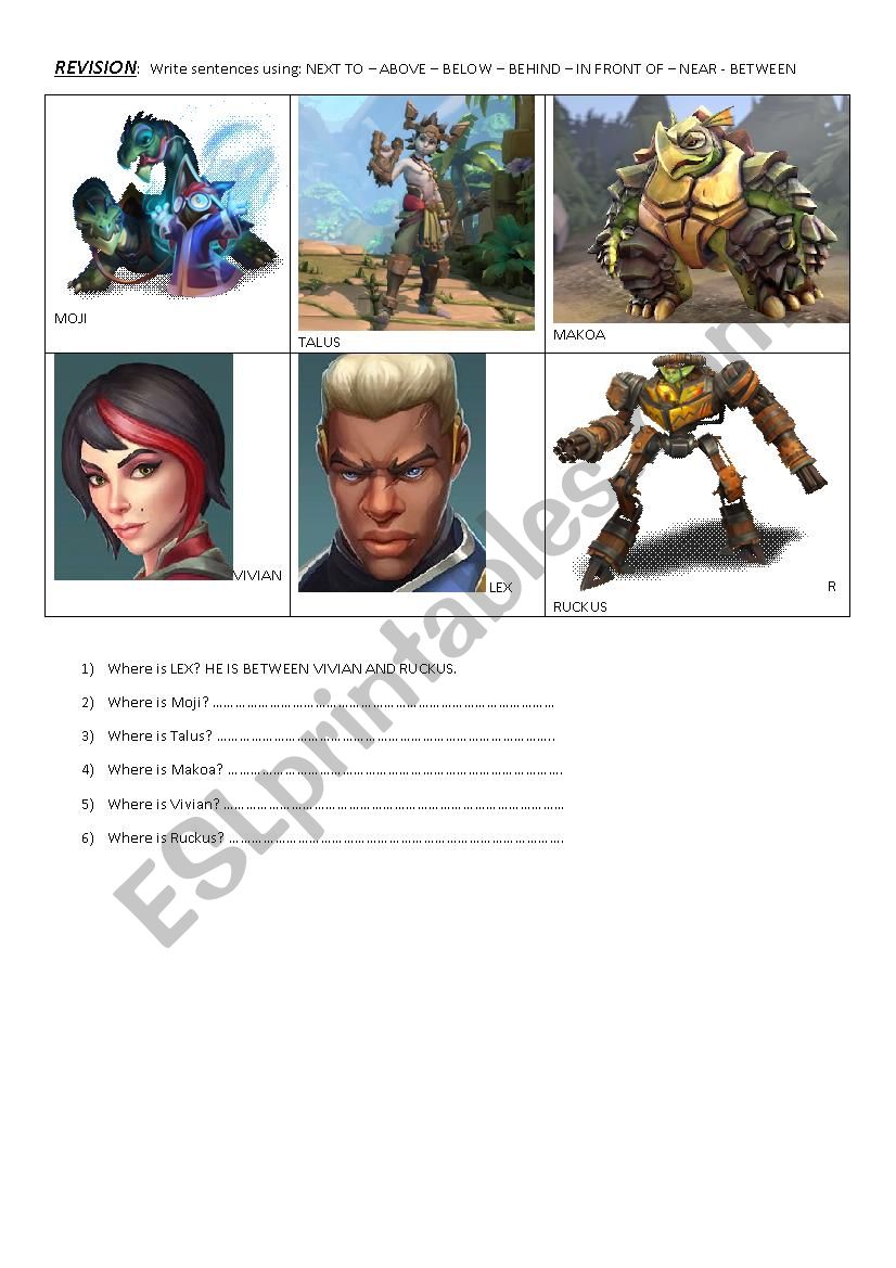 PALADINS worksheet